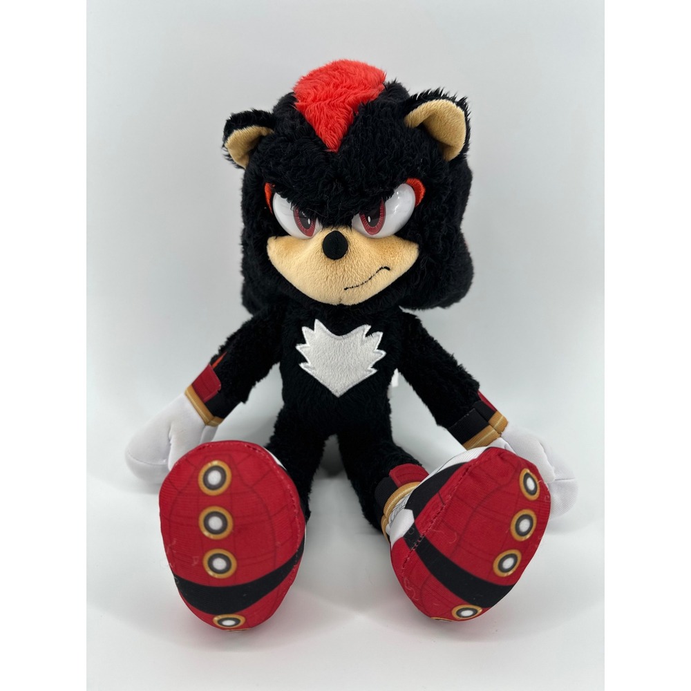 Jakks Pacific Sonic 3 Shadow the Hedgehog Plush 9" Black Excellent Movie Toy